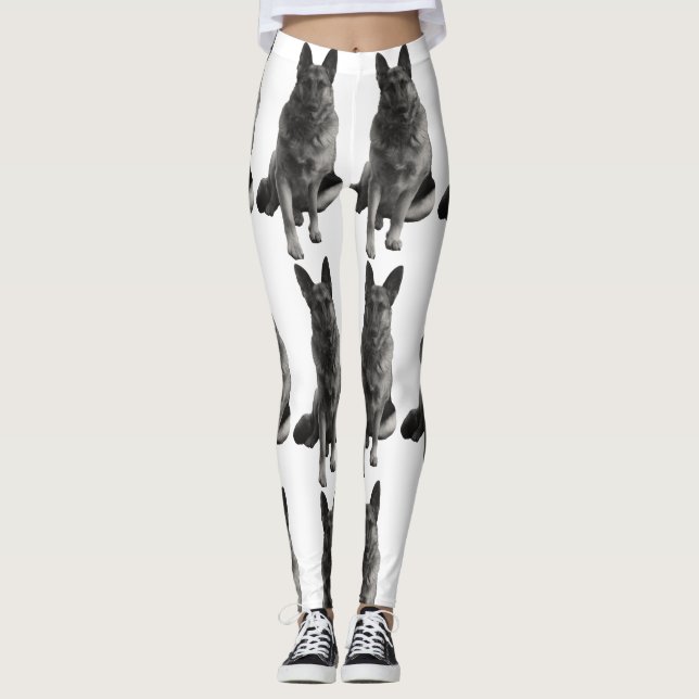 Leggings Beau berger allemand noir et blanc (Devant)