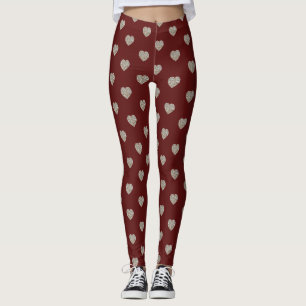 Leggings Beau coeur de texture de marbre blanc et or