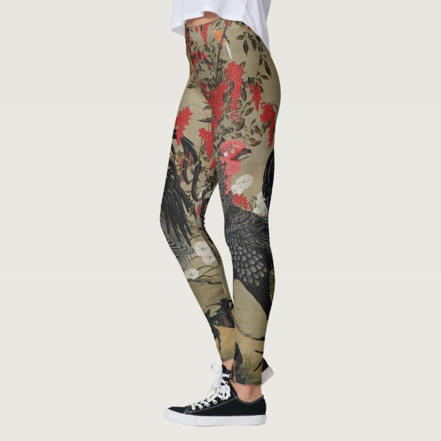 Leggings Beau coq noir (Gauche)
