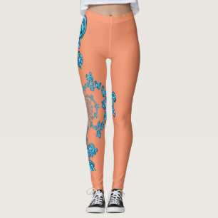 Leggings Beau design couleur saumon extraordinaire monogram