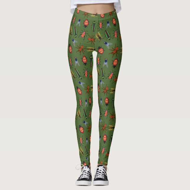 Leggings Beau Motif d'insectes (Devant)
