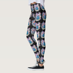 Leggings Beau poulet et fleurs