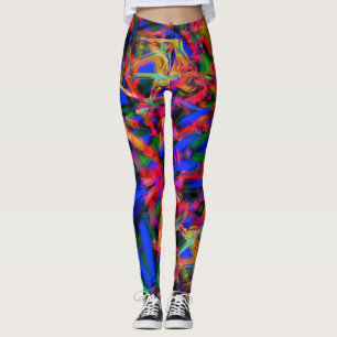 Leggings Beaucoup de carrés tordus avec des "coups de pince