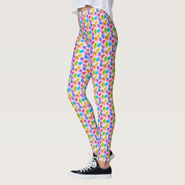 Leggings Beaucoup de Feuilles ! Pantalon de yoga à feuilles (Gauche)