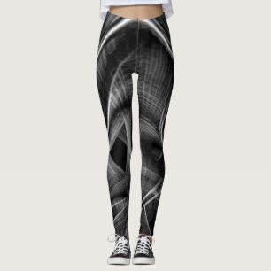 Leggings Beaucoup tordu avec des rainures grises sur arrièr