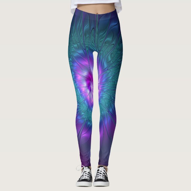 Leggings Beauté florale Abstraite Fleur d'art fractionnée c (Devant)