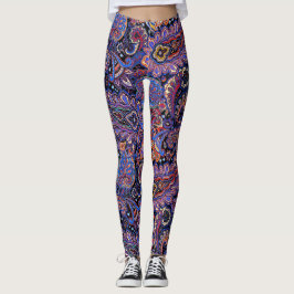 Leggings Beautiful, Cool Puprle Lavender Paisley Design