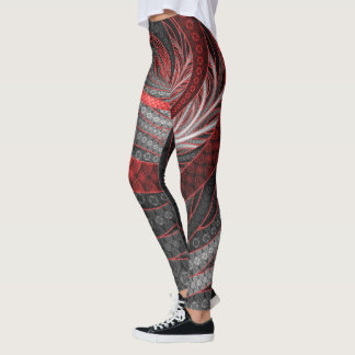 Leggings Bel argent et échelles rouges de vampire de