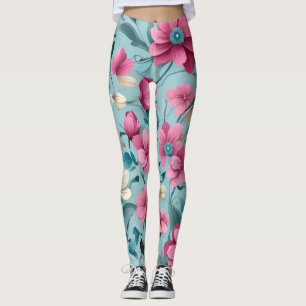 Leggings Belle fleurs vectorielles florales Motif sans cout