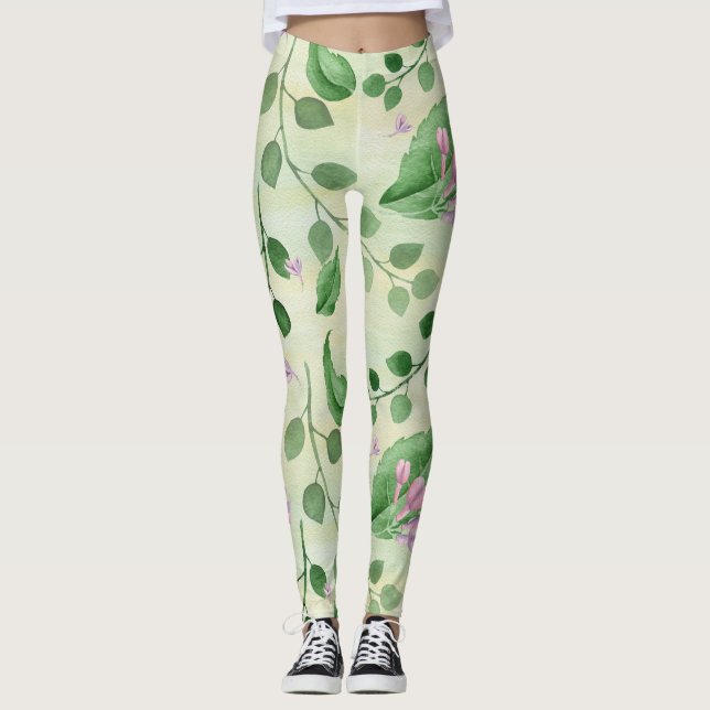 Leggings Belle Flore Verte (Devant)