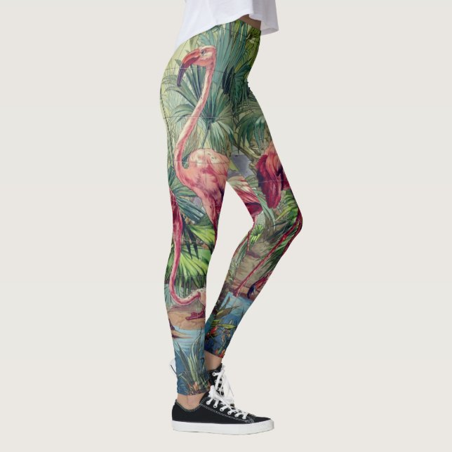 Leggings Belle peinture murale rose personnalisée de (Droite)