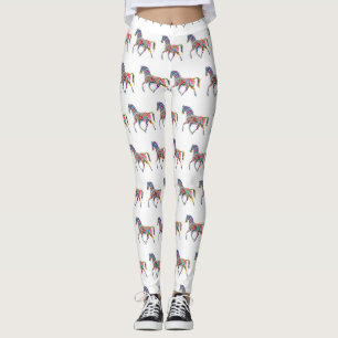 Leggings Belle Rainbow Color Horse Thunder_Cove
