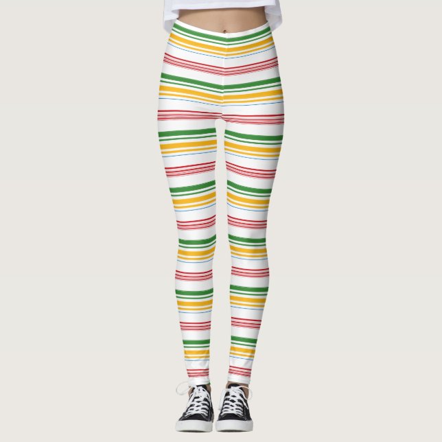 Leggings Belle rayures vert jaune jettent oreiller (Devant)