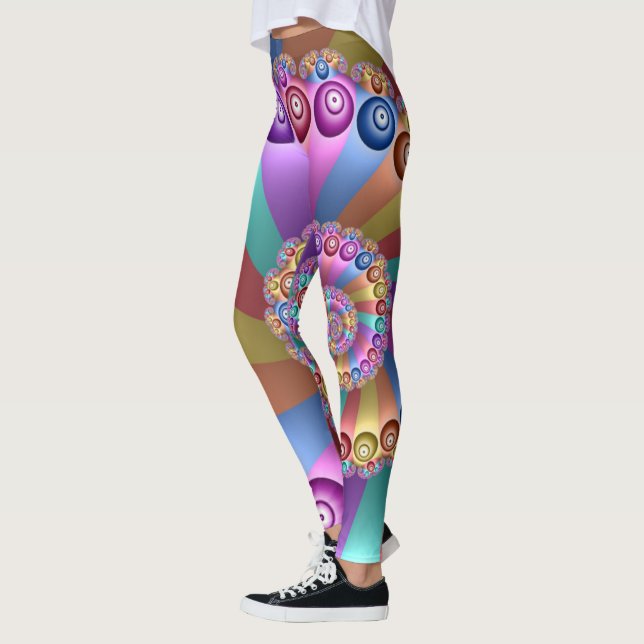 Leggings Belles couleurs Art moderne Abstrait fractal (Gauche)