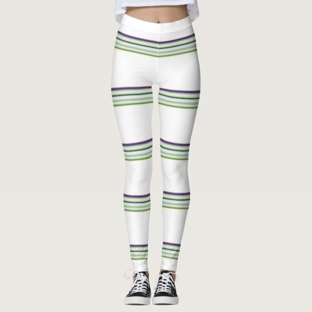 Leggings Belles rayures blanches modernes (Devant)