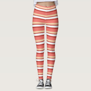 Leggings Belles rayures blanches roses