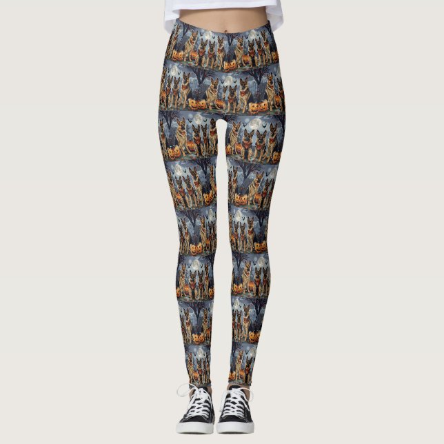 Leggings Berger allemand Halloween Éffrayant (Devant)