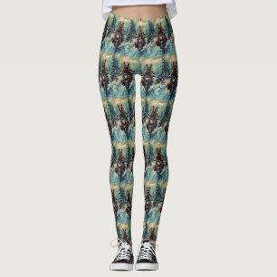 Leggings Berger belge Chien à cheval Moto Noël