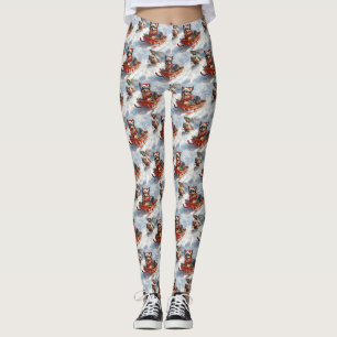 Leggings Berger belge en luge Laisser neiger Noël
