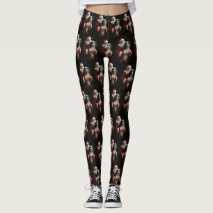 Leggings Bernedoodle avec Noël Festif du Père Noël