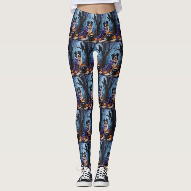 Leggings Bernese Mountain Dog peinture Whimsical Halloween (Devant)