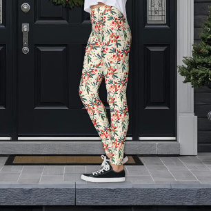 Leggings Berries de Noël Rouge moderne