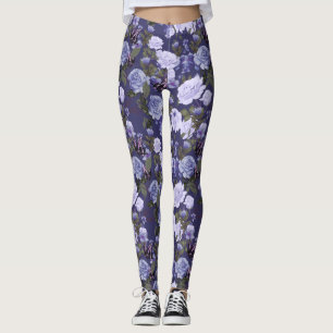 Leggings Beurre floral violet Jambes des femmes