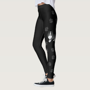 Leggings Bi-Black Shetland Sheepdog Sheltie Cartoon Chien