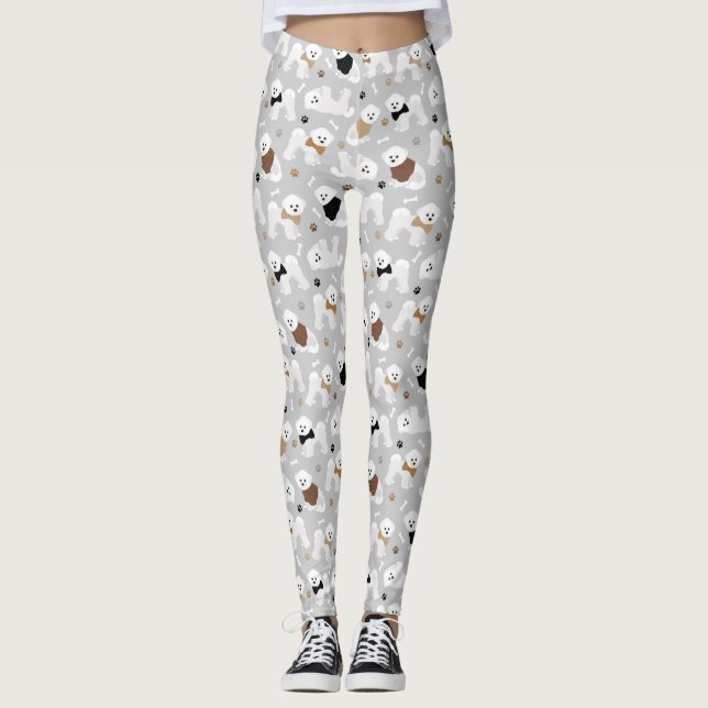 Leggings Bichon Frise Bones and Paws Gray (Devant)