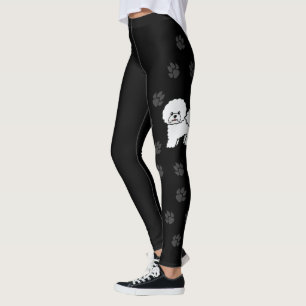 Leggings Bichon Frise Cute Cartoon Dog Avec Empreintes de p