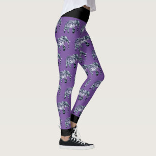 Leggings Bien-être animal - silhouette d'éléphant fractale