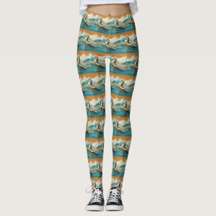 Leggings Biewer Terrier Plage Surf Peinture