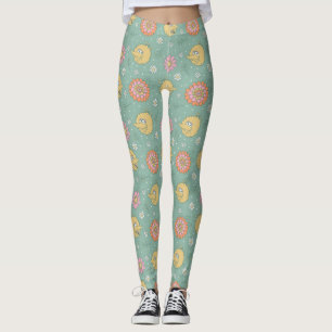 Leggings Big Bird   Good Vibes Floral Pattern