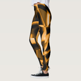 Leggings Bizarre mélange de rubans brûlés, orange et noir