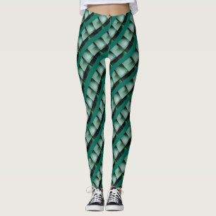 Leggings Black curved rectangles ou stripes that