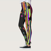 Leggings Black Et Rainbow Star
