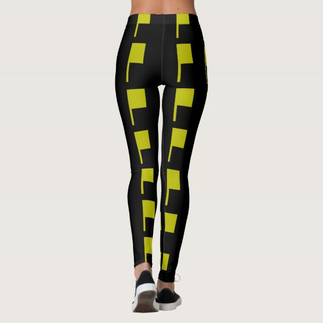 Leggings Black Gold Green Art Déco moderne 4Dina (Dos)