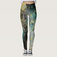 Black Gold Teal Green Grunge Splatter Fashion
