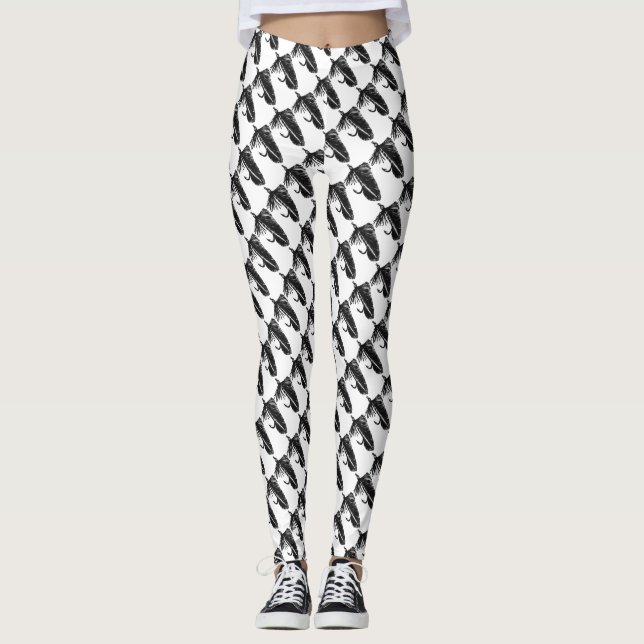 Leggings Black Matuka serpenterie pêche à la mouche, art li (Devant)