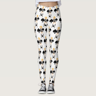 Leggings Black Spades Blonde Queen Thunder_Cove