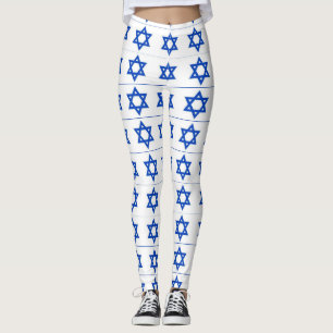 Leggings blanc bleu d'étoile de David