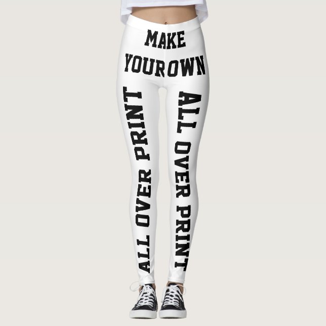 Leggings Blanc de guêtres personnalisé par coutume ou de (Devant)