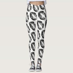 Leggings Blanc moderne de lèvres noires de parties