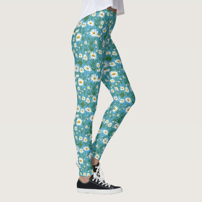 Leggings Blancs D'Été Sur Aqua (Droite)