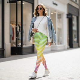 Leggings Blancs horizontaux sur un spectre pastel