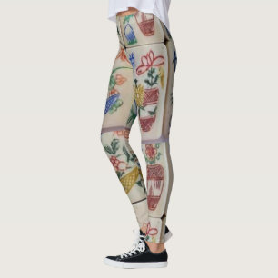 Leggings blancs Mahjong