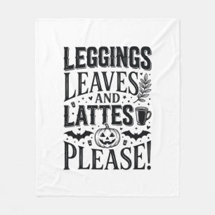 Leggings Blätter Lattes Halloween Herbst Kaffee De Fleecedecke