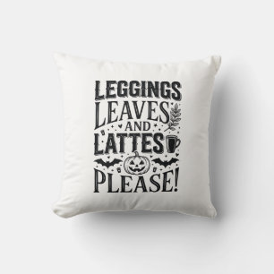 Leggings Blätter Lattes Halloween Herbst Kaffee De Kissen