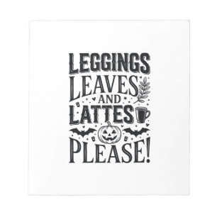 Leggings Blätter Lattes Halloween Herbst Kaffee De Notizblock