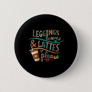 Leggings Blätter und Lattes Bitte Vintage-Kürbis Button